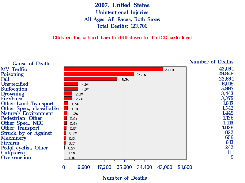 2007 CDC Unintentional Deaths